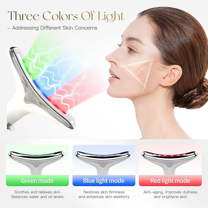 Rechargeable LED Facial And Neck Massager